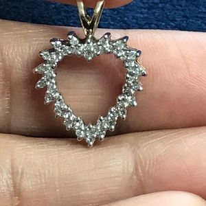 Heart Diamond Pendant 10k yellow gold